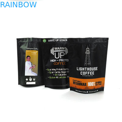 Les sacs mats de Mylar de café du blanc 1kg de papier d'aluminium tiennent la poche de grain de café avec la tirette