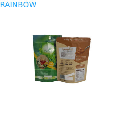 Zip-lock vides tiennent le vert organique thermoscellé réutilisable de thé de sachet en plastique de papier d'aluminium