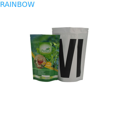 Zip-lock vides tiennent le vert organique thermoscellé réutilisable de thé de sachet en plastique de papier d'aluminium