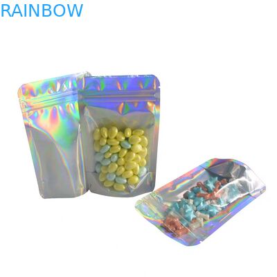 L'emballage alimentaire latéral de casse-croûte du joint trois met en sac la matière plastique de stratification avec le zip-lock