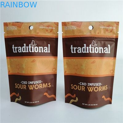 Le biscuit CBD 3x4 de mauvaise herbe de papier d'aluminium tiennent le sac de tirette