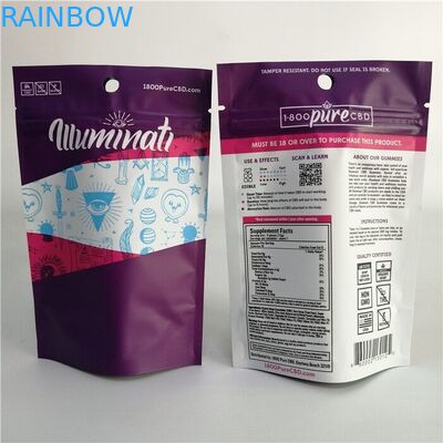 Le biscuit CBD 3x4 de mauvaise herbe de papier d'aluminium tiennent le sac de tirette