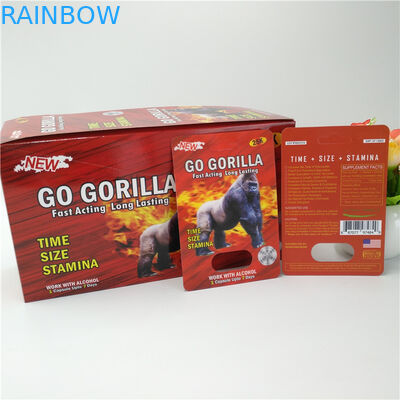 emballage masculin de carte de boursouflure de carte des pilules 3D de rhinocéros de chapeau de 12mm