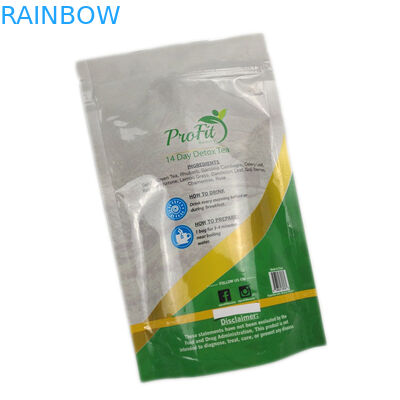 Poches extérieures brillantes d'emballage de thé de serrure rescellable de fermeture éclair