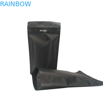 Double empaquetage mat noir de sachets en matière plastique de la tirette CMYK