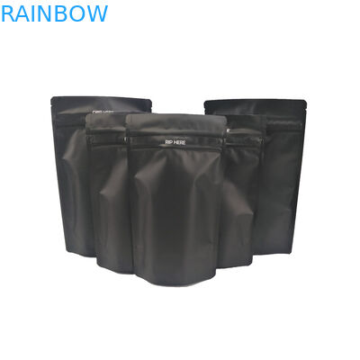 Double empaquetage mat noir de sachets en matière plastique de la tirette CMYK