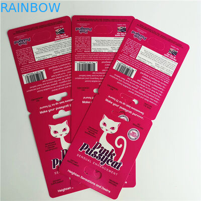 Pilule sexuelle d'améliorations masculines du rhinocéros 69 empaquetant la boursouflure de capsul de la carte 3d pour l'affichage