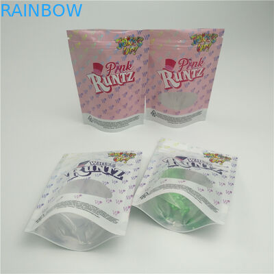 Sac de fines herbes d'emballage de preuve d'odeur le sac zip-lock avec la fenêtre pour l'emballage gommeux froid du chanvre CBD