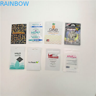 La preuve d'enfant met en sac les sachets en plastique adaptés aux besoins du client pour la poche de médecine de biscuits de jungle de runtz de sacs de CBD avec la fenêtre