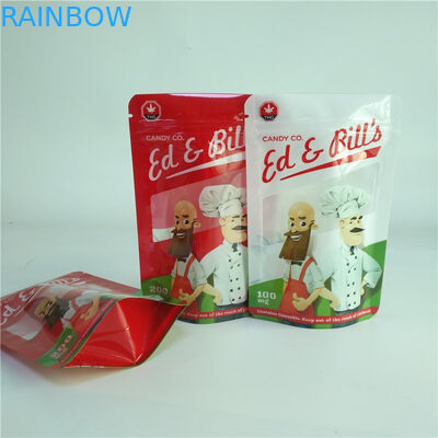 Digital imprimant la poche gommeuse de support du sac CBD d'emballage de la sucrerie 100mg avec la fenêtre claire