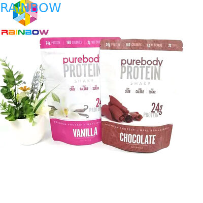 La poche réutilisable de support avec le type plat de nourriture de stockage d'emballage de poche zip-lock de tirette a imprimé des sacs