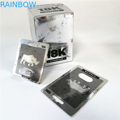 Les boîtes masculines d'emballage de pilule d'amélioration de rhinocéros fait sur commande boursouflent la boîte de papier des cartes 3d