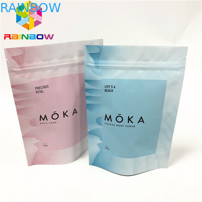 Le corps frottent le support vers le haut de la poche zip-lock le sac que réutilisable d'emballage avec des entailles de larme a adapté des poches aux besoins du client