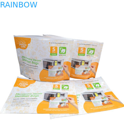 Sacs réutilisables propres de stérilisateur de micro-onde de bébé de BPA de vapeur libre de soin avec le dessus zip-lock