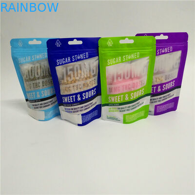 La preuve en plastique d'odeur d'enfant de catégorie comestible de soudure à chaud se tiennent vers le haut de l'emballage gommeux comestible de serrure de fermeture éclair de poche
