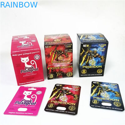 Montrez la ligne faite sur commande boîte à cartes d'entaille de larme de cartes de papier d'imprimerie rose de minou de boîtes