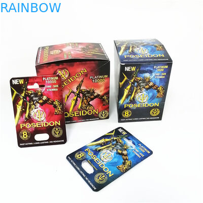 Boîte à cartes masculine faite sur commande de minou de rose d'emballage de pilule de boursouflure d'amélioration