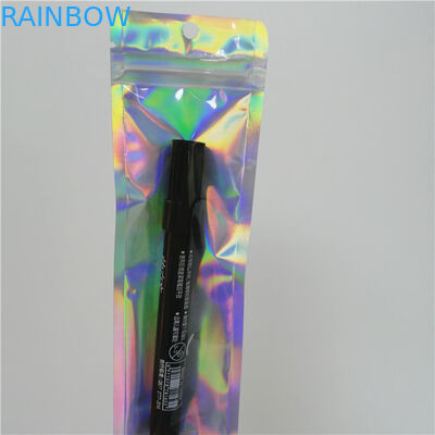 Les sacs plats imprimés par coutume d'hologramme en plastique avec la tirette pour composent l'emballage de stylo d'outil