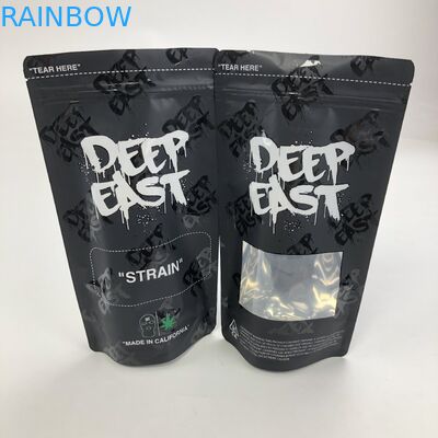 Matt Black Aluminum Foil imprimé fait sur commande 250g 1kg 12oz avec le zip-lock se tiennent vers le haut de la poche avec le sac clair de fenêtre