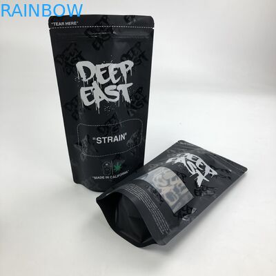 Matt Black Aluminum Foil imprimé fait sur commande 250g 1kg 12oz avec le zip-lock se tiennent vers le haut de la poche avec le sac clair de fenêtre