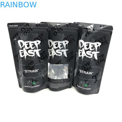 Matt Black Aluminum Foil imprimé fait sur commande 250g 1kg 12oz avec le zip-lock se tiennent vers le haut de la poche avec le sac clair de fenêtre