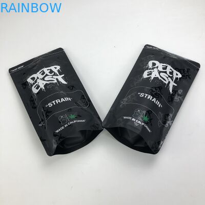 Matt Black Aluminum Foil imprimé fait sur commande 250g 1kg 12oz avec le zip-lock se tiennent vers le haut de la poche avec le sac clair de fenêtre