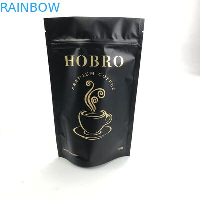 Matt Black Aluminum Foil imprimé fait sur commande 250g 1kg avec la poche zip-lock tiennent le café Bean Bag Packaging