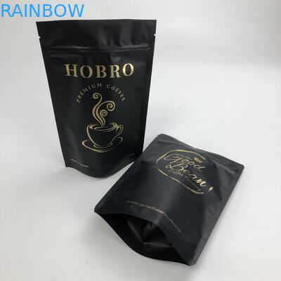 Matt Black Aluminum Foil imprimé fait sur commande 250g 1kg avec la poche zip-lock tiennent le café Bean Bag Packaging