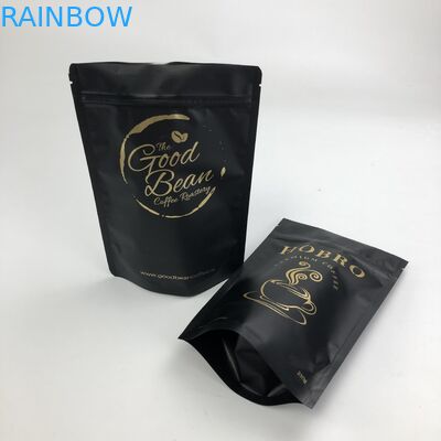 Matt Black Aluminum Foil imprimé fait sur commande 250g 1kg avec la poche zip-lock tiennent le café Bean Bag Packaging