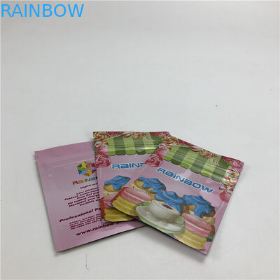 sac scellé trois par côtés extérieur brillant en plastique de papier d'aluminium de sac plat de la tirette 3.5g pour l'écrou de chair de noix de coco de biscuits