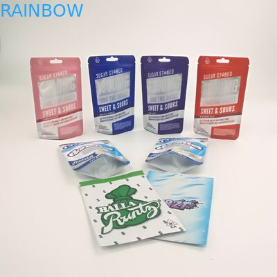 Les sacs adaptés aux besoins du client de garçon de jungle de Runtz de biscuits de sachets de preuve d'enfant de 3.5g 7g se tiennent vers le haut de Doypack avec de doubles tirettes