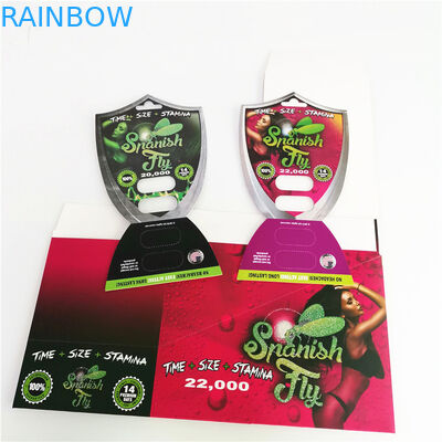 Pilules femelles de renforceur empaquetant la carte rose de boursouflure de Cat Black Mamba Burro Paper de chat pour la bouteille de capsule d'or