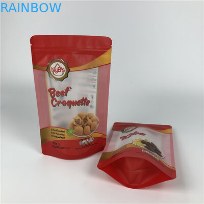 L'emballage saccadé de boeuf de mini de quantité d'impression casse-croûte numérique de biscuit tiennent le sac de tirette avec la fenêtre claire