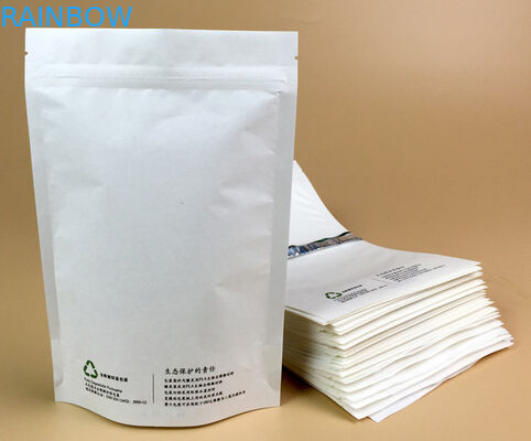 Sac latéral inférieur de Mylar de poche de papier d'emballage de thé de café de gousset de place biodégradable de catégorie comestible avec Tin Tie For Popcorn Packa