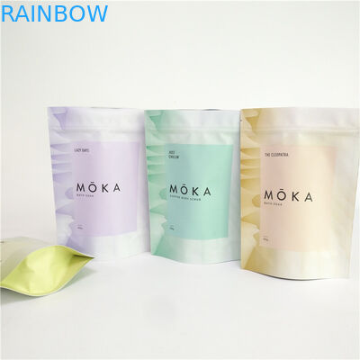 Le corps 200g de impression polychrome frottent le support vers le haut du sac de café vide de papier d'aluminium de poche avec la tirette