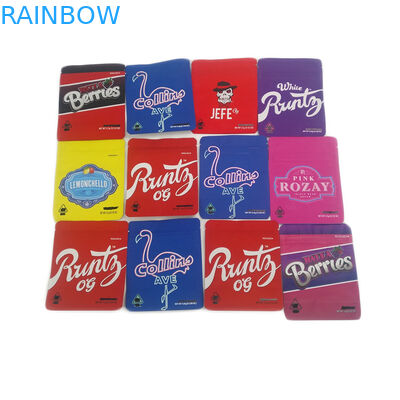 La basse odeur de toucher doux de MOQ 500pcs rendent le sac de sécurité pour les enfants comestible résistant de Mylar des biscuits 3.5g de poche d'emballage de Cannabies adapté aux besoins du client