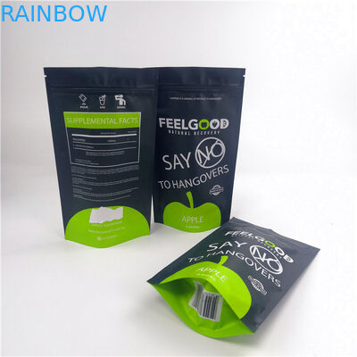 Logo adapté aux besoins du client par poches debout de tirette de Mylar 110mic de casse-croûte