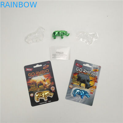 Carte de finition brillante de l'emballage 3D du rhinocéros 7 9x12cm d'amélioration