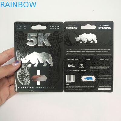 Cartes de papier extérieures brillantes de boursouflure de capsule de rhinocéros de 9x12cm