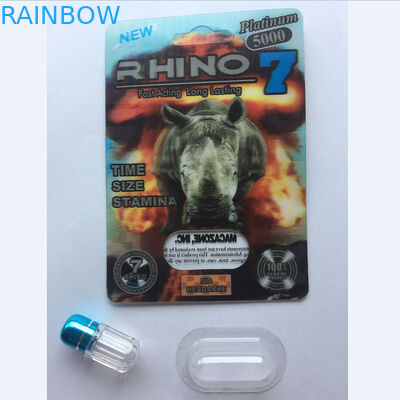 Bouteilles de pilule en plastique colorées de chapeau en métal pour le rhinocéros de FX 9000 7 bouteilles de pilule en plastique claires de balle de capsule de BUTIN