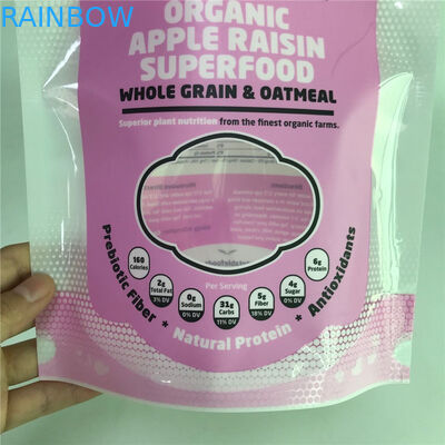 Le support brillant de surface vers le haut des sacs de empaquetage a adapté des sacs aux besoins du client avec la fenêtre pour l'emballage alimentaire