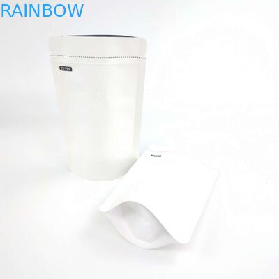 Coutume d'OEM 1/8 once Logo Size Resealable Aluminum Foil blanc 120 microns d'emballage de support de papier vers le haut des poches de empaquetage