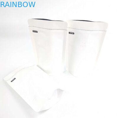 Coutume d'OEM 1/8 once Logo Size Resealable Aluminum Foil blanc 120 microns d'emballage de support de papier vers le haut des poches de empaquetage