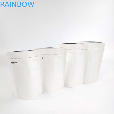 Coutume d'OEM 1/8 once Logo Size Resealable Aluminum Foil blanc 120 microns d'emballage de support de papier vers le haut des poches de empaquetage