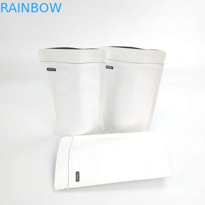 Coutume d'OEM 1/8 once Logo Size Resealable Aluminum Foil blanc 120 microns d'emballage de support de papier vers le haut des poches de empaquetage