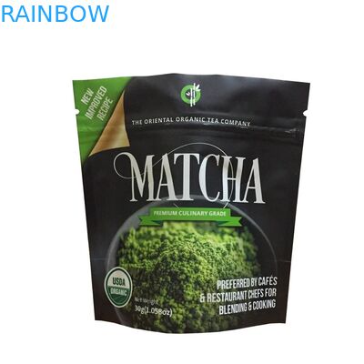 Custom Printing  Bags Aluminum Foil Stand Up Pouch Matcha Green Tea Powder Packing Bags
