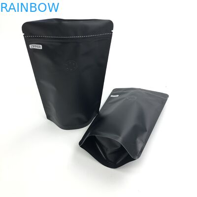 Support fait sur commande de Logo Size Resealable Aluminum Foil du noir 250G d'OEM avec les valves de dégazage pour le café Bean Packaging Pouch