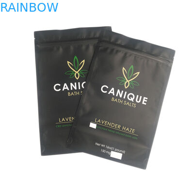 La preuve d'odeur met en sac la tirette de catégorie comestible met en sac le sac fait sur commande argenté brillant métallique sec de Mylar de sel de Bath du logo 16OZ de graines de fleur