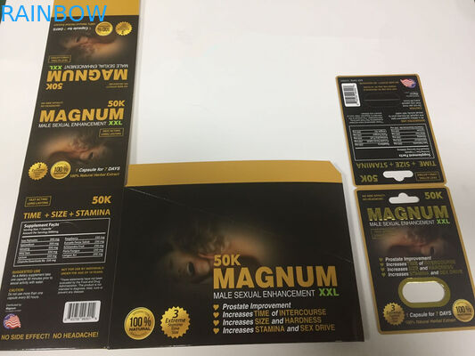 Le papier adapté aux besoins du client de magnum carde les boîtes de papier pour l'emballage de capsules de pilule