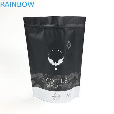 Sacs de café noirs de Matte Snack Plastic Pouches Packaging avec une valve de manière